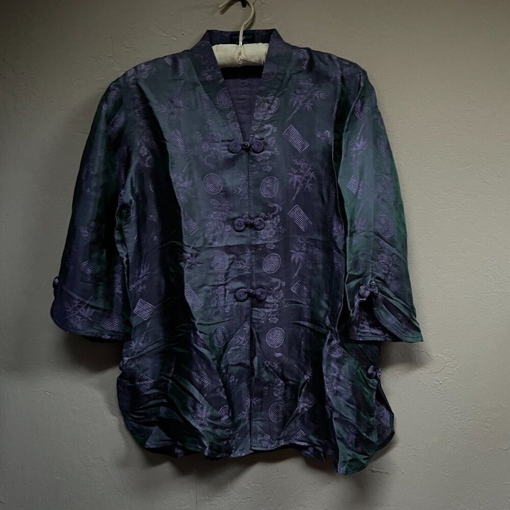 Blue Dragon Rita Stein Embroidered Knot Button Chinese Style Lavander  Small